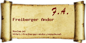 Freiberger Andor névjegykártya